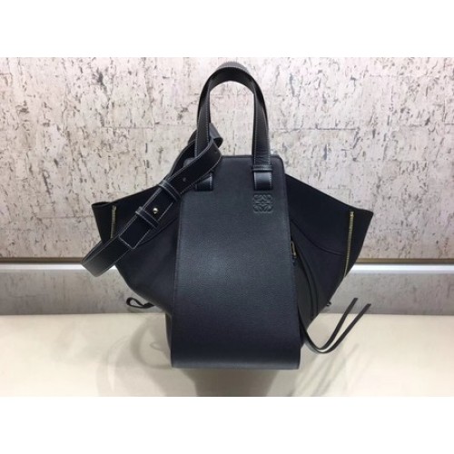 Borsa tote in pelle di vitello amaca Loewe A9128 nera