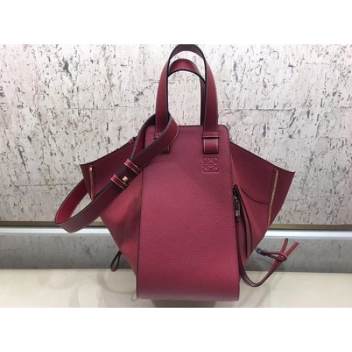 Borsa tote Loewe Hammock in pelle di vitello A9128 rossa