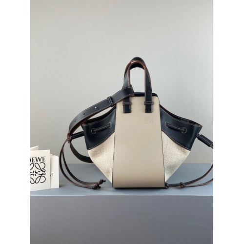 Loewe Hammock Borsa piccola in pelle originale A6887 Crema&Bianco&Nero