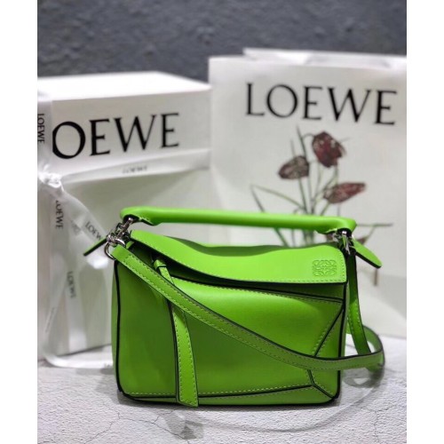 Loewe Mini Borsa Puzzle Pelle Originale B9125 Verde