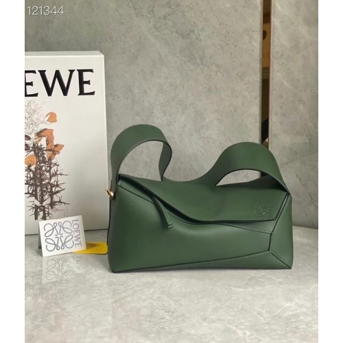 Borsa in pelle originale Loewe LE10188 verde nerastro