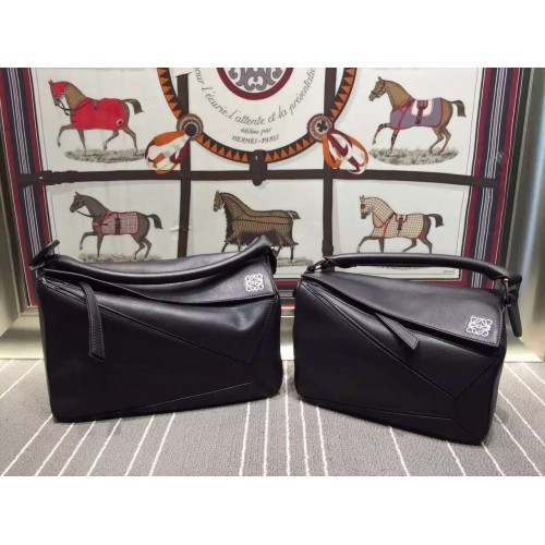 Borsa Loewe Puzzle Grande Pelle Originale L9122 Nera