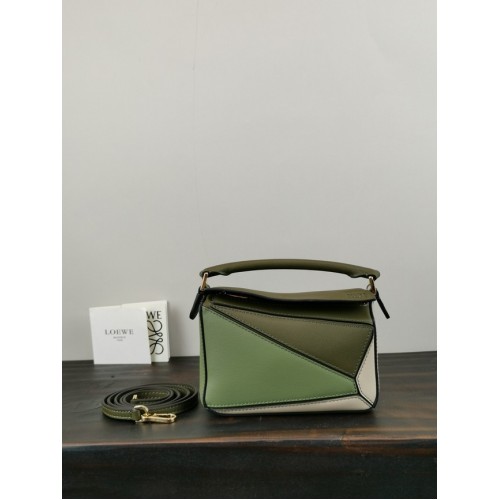 Borsa Loewe mini Puzzle in pelle originale 61841 verde