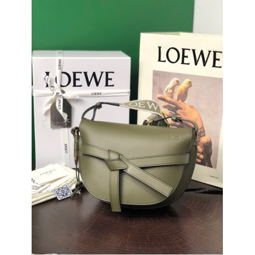 Loewe piccola borsa a tracolla Original Leather 8087 verde nerastro