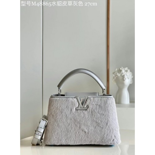 Louis Vuitton CAPUCINES BB M48865 pelo di visone grigio