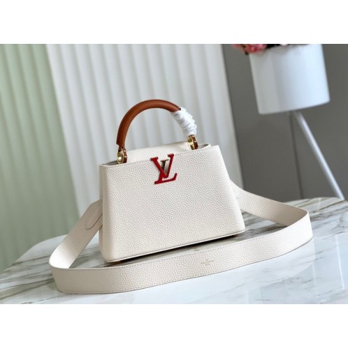 Louis Vuitton CAPUCINES BB M48865 bianco&marrone