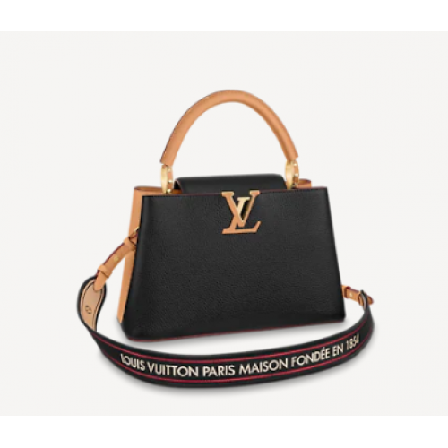 Louis Vuitton CAPUCINES MM M58608 Nero&Arizona Beige