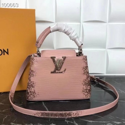 Louis Vuitton CAPUCINES PM Pelle di lucertola originale M52386 Rosa