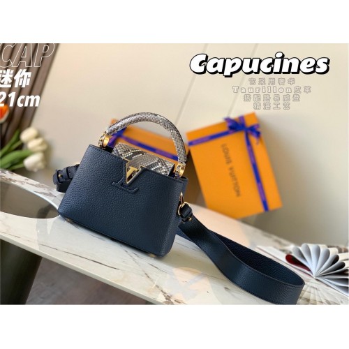 Louis Vuitton CAPUCINES PM Pelle di pitone originale N80041 Navy