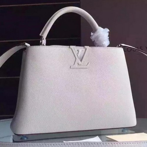 Borsa tote Louis Vuitton Capucines BB M94754 bianco sporco