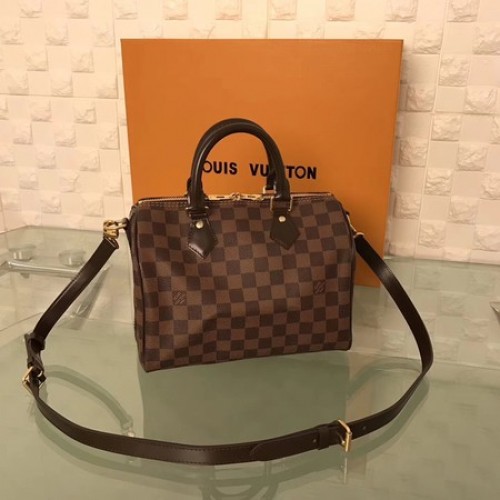 Louis Vuitton Damier Ebene Speedy 25 Con Tracolla N41181