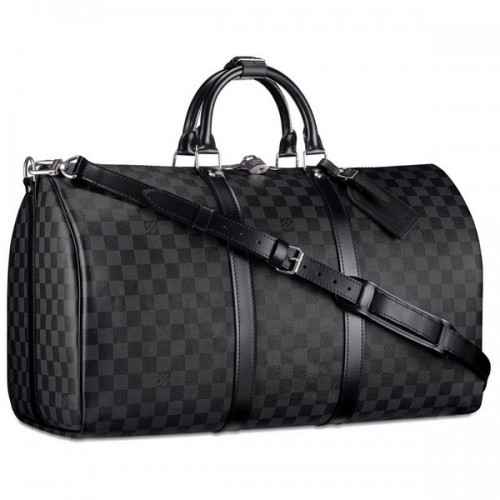 Louis Vuitton Damier Graphite Canvas Keepall 55 con tracolla N41413