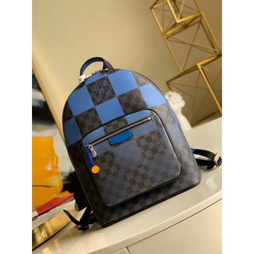 Zaino in pelle originale Louis Vuitton Damier Graphite Canvas N40402 blu