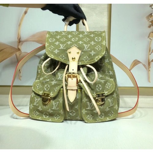 Zaino in denim Louis Vuitton M44460 verde