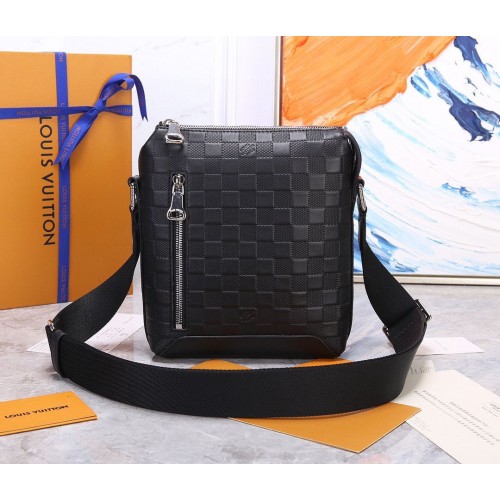 Borsa in pelle originale Louis Vuitton Discovery Messenger BB N42418 nera
