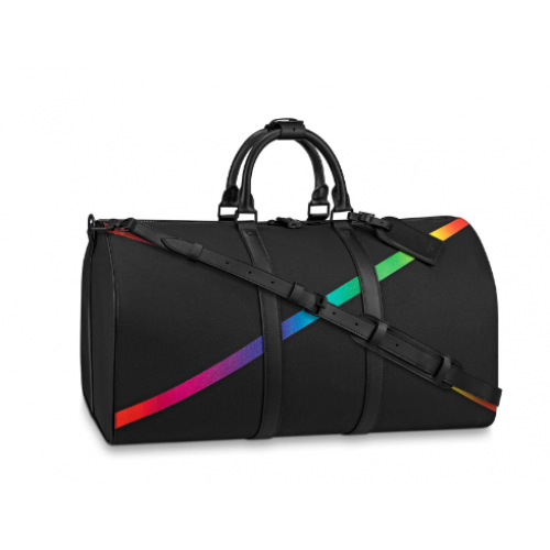 Louis Vuitton KEEPALL BANDOULIERE 50 con tracolla M60345 nero