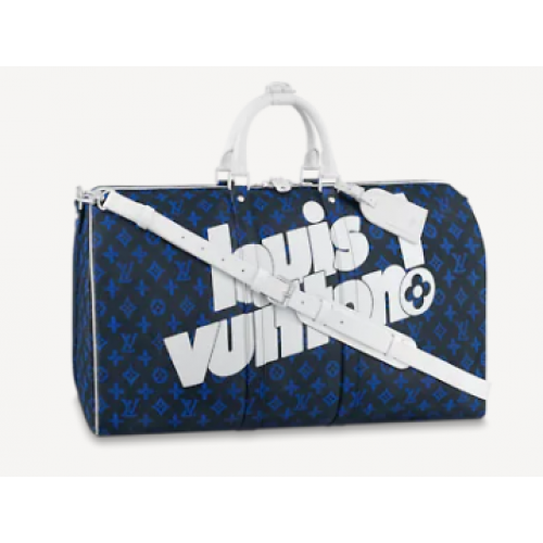 Louis Vuitton KEEPALL BANDOULIERE 55 M45874 Blu