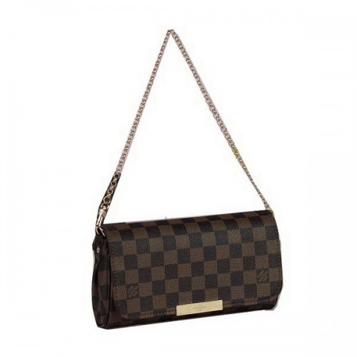 Borsa a tracolla PM preferita in tela Damier Ebene Louis Vuitton N41276