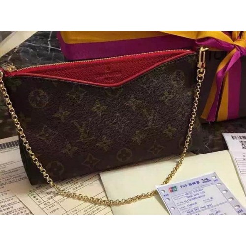 Louis Vuitton M41638 Pochette PALLAS in tela monogramma rossa