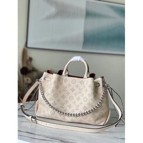 Louis Vuitton Mahina Borsa tote Bella in pelle M59203 Beige