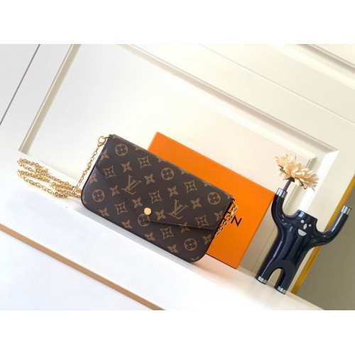 Portafoglio a catena Felicie in tela Monogram Louis Vuitton M61276 Rosso