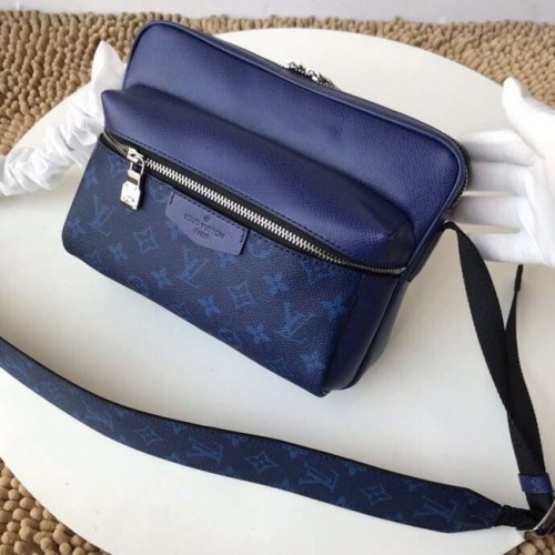 Borsa a tracolla in tela monogramma Louis Vuitton PM M43845 blu