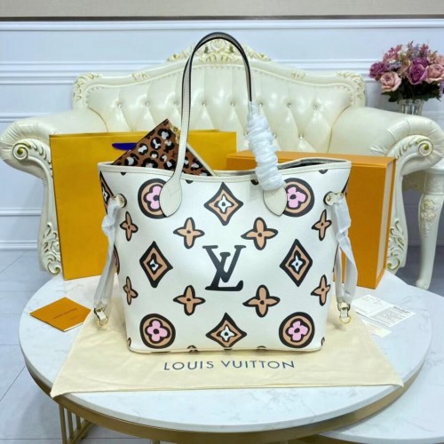 Tela monogramma Louis Vuitton Neverfull MM M45818 Bianco