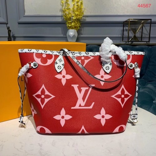 Louis Vuitton Monogram Tela Originale Pelle NEVERFULL MM M44567 Rosso