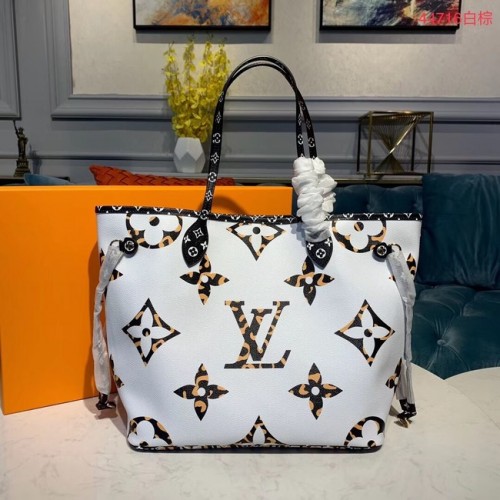 Louis Vuitton Monogram Tela Originale Pelle NEVERFULL MM M44567 Bianco