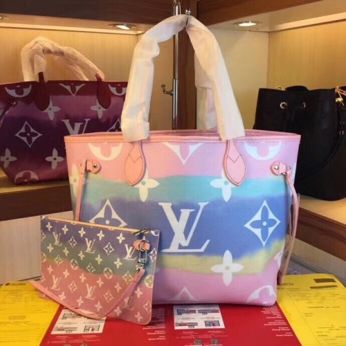 Tela Monogram Louis Vuitton Originale NEVERFULL M45128 rosa