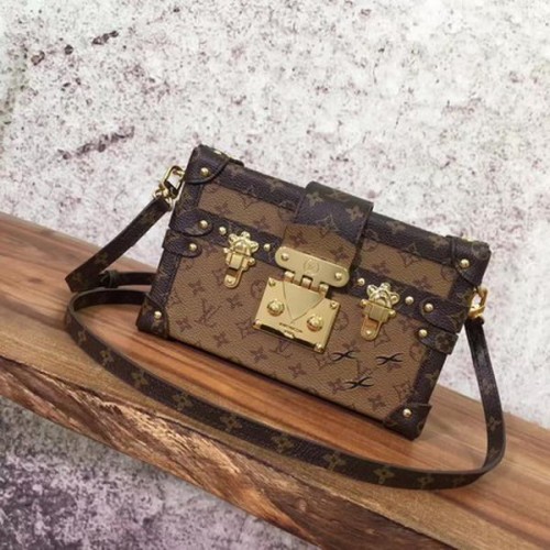 Tela monogramma Louis Vuitton PETITE MALLE M43117 Cachi