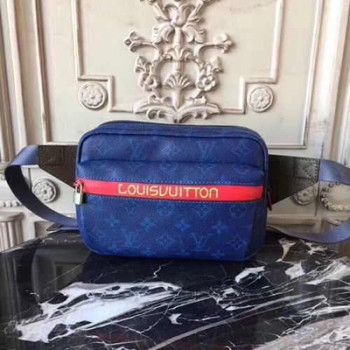Tela monogramma Louis Vuitton SAC CEINTURE PN 42825 Blu