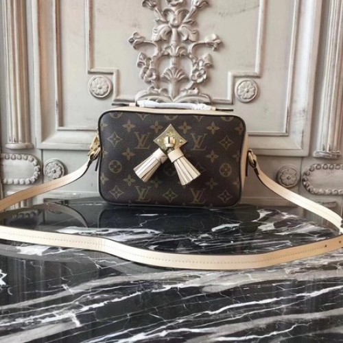 Borsa a tracolla in tela monogramma Louis Vuitton 44258 bianca