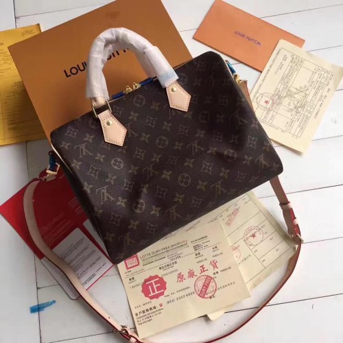 Louis Vuitton Monogram Canvas Speedy 30 con tracolla M40391