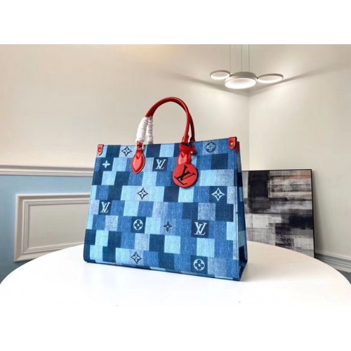 Borsa Louis Vuitton Monogram Damier Onthego M44992 Blu