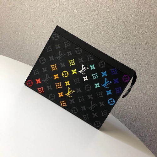Louis Vuitton Monogram Eclipse POCHETTE VOYAGE MM M61692 Arcobaleno disegnato a mano