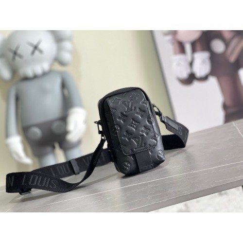 Louis Vuitton Monogram Empreinte doppia custodia per telefono NM M81323 nera