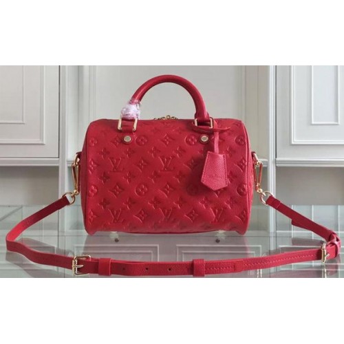 Louis Vuitton Monogram Empreinte Speedy Bandouliere 25 M91337 Rosso