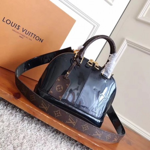 Louis Vuitton Monogram Vernis ALMA BB M54704 Nero