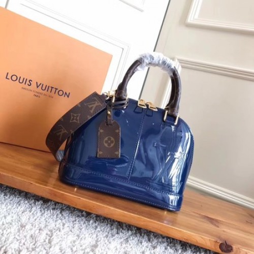 Louis Vuitton Monogram Vernis ALMA BB M54704 Blu