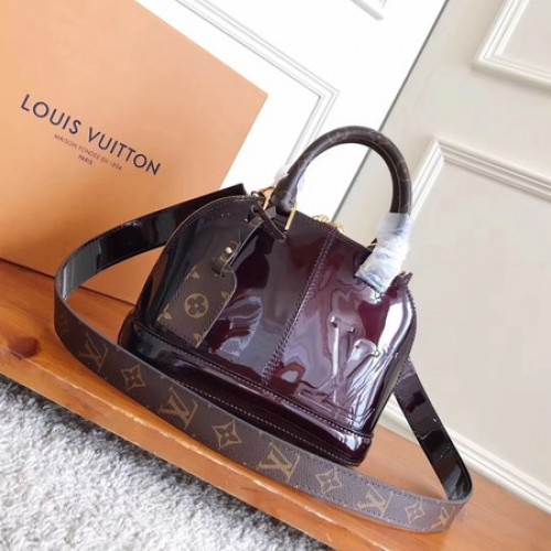 Louis Vuitton Monogram Vernis ALMA BB M54704 Marrone