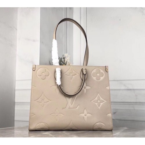 Louis Vuitton ONTHEGO Borsa in pelle originale M44576 Beige