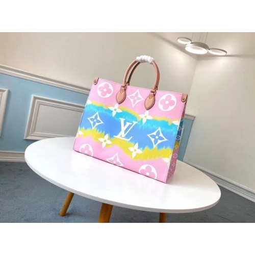 Louis Vuitton ONTHEGO Borsa Escale in pelle originale M45119 rosa e blu