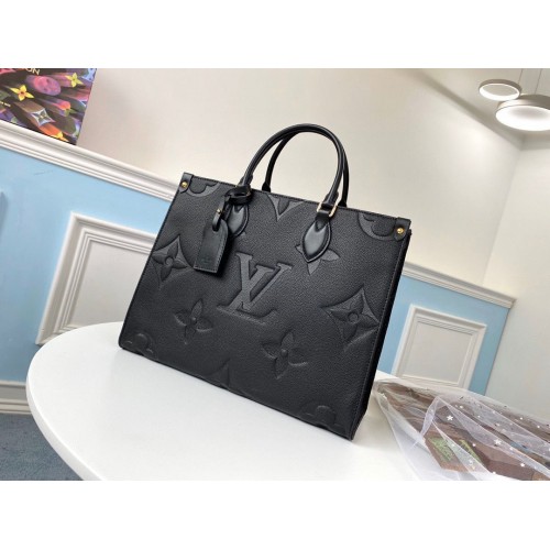 Borsa media in pelle originale Louis Vuitton ONTHEGO M45040 nera