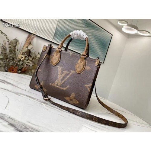 Borsa tote media Louis Vuitton Onthego M45039 MARRONE