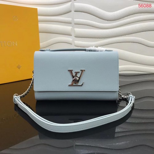 Louis Vuitton Original Grain pelle di vitello LOCKME CLUTCH M56087 celeste