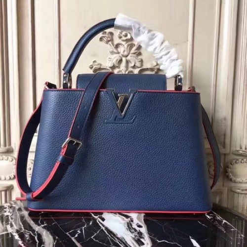 Louis Vuitton CAPUCINES in pelle originale PM M42450 blu