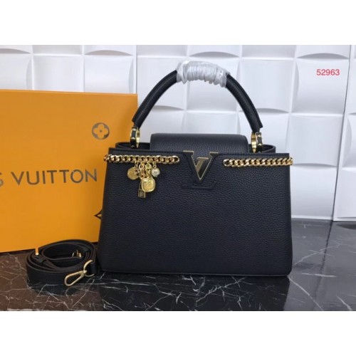 Louis Vuitton CAPUCINES in pelle originale PM M52963 nero