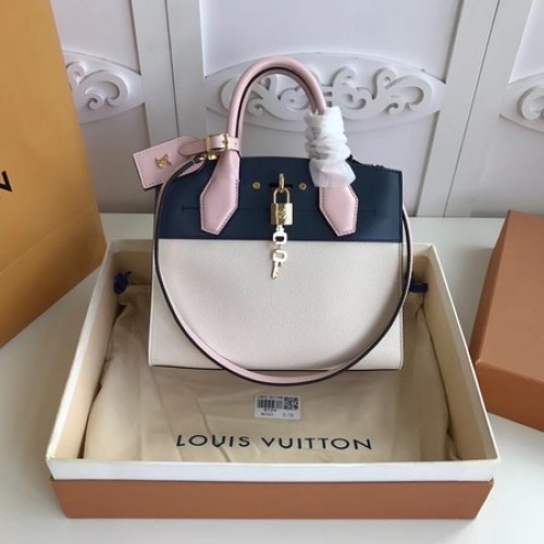 Louis Vuitton CITY STEAMER in pelle originale Mini M55062 in bianco e nero