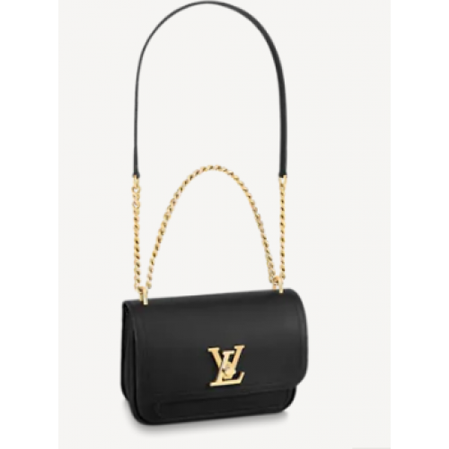 Louis Vuitton Borsa a mano piccola con catena Lockme originale M57067 nera
